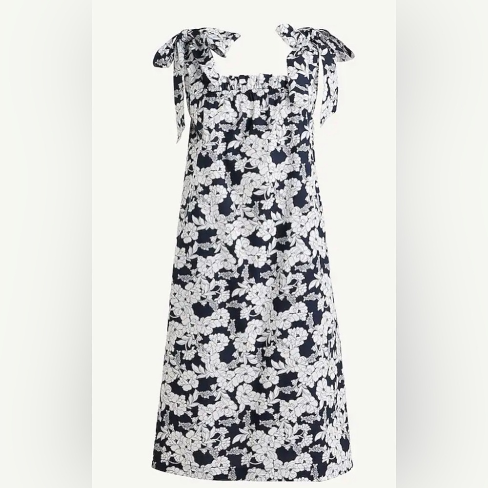NWT J Crew Cotton Poplin Dress Magnolia Print Size L